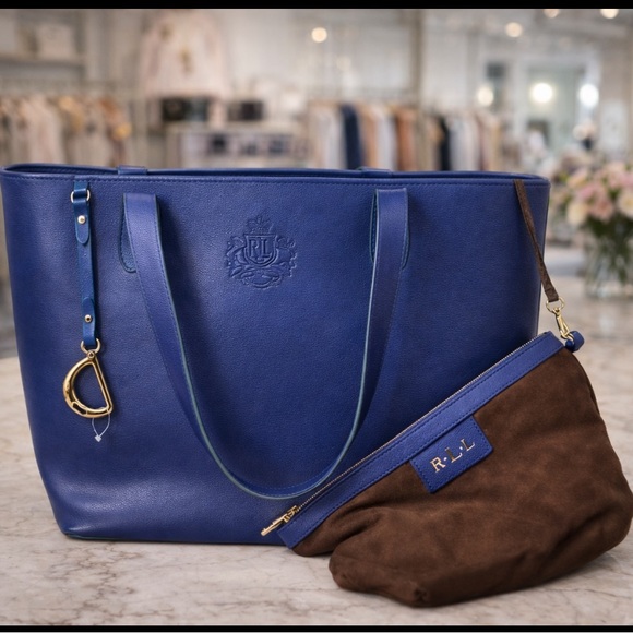 Lauren Ralph Lauren Handbags - Lauren Ralph Lauren Royal Blue Saffiano Leather Bag NWOT